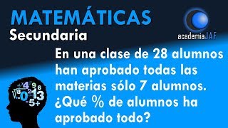 Problema resuelto de porcentajes 02  Matemáticas [upl. by Lemak]