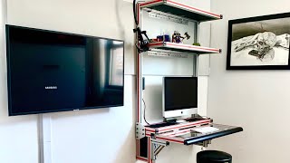 Floating Murphy computer desk using Aluminum Extrusion Modern home desk Wall mount desk [upl. by Ayanaj]