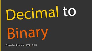 How to convert decimal to binary [upl. by Ecertap]