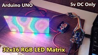 32x16 RGB LED matrix display with Arduino UNO microcontroller  DFrobot [upl. by Annais]