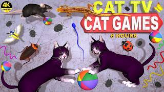 CAT GAMES COMPILATION  ULTIMATE VIDEOS COLLECTION FOR CATS  TV FOR FELINE FRIENDS 😺 4K 8HOURS [upl. by Poulter]