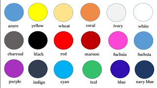 All Color Names in English Common Color Names in English [upl. by Ruth]