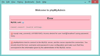 FIXED phpMyAdmin Error Access denied for user rootlocalhost using password YES [upl. by Ham]