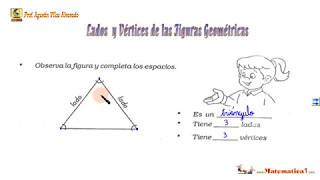 LADOS Y VERTICES DE FIGURAS GEOMETRICAS Lógico Matemáticas 1 Primaria [upl. by Eiramadnil110]