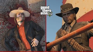 GTA V  John Marston Kills Micah Bell RDR [upl. by Ardekan]