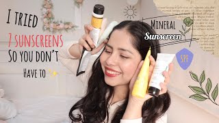 I tried 7 Mineral Sunscreens Available in India so you don’t have to ✨ [upl. by Mcfarland]