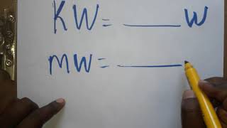 kilowatt to watt Megawatt to watt [upl. by Delastre]