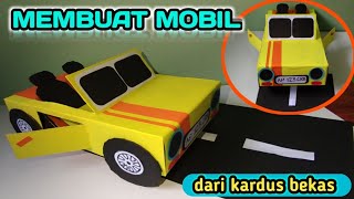 CARA MEMBUAT MOBILMOBILAN DARI KARDUS BEKAS  SBDP KELAS 3 TEMA 7 how to make a car from cardboard [upl. by Retsof]