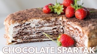 How To Make Chocolate Spartak Cake Recipe  European Dessert [upl. by Anar]