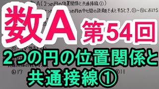 【高校数学】 数A－５４ ２つの円の位置関係と共通接線① [upl. by Natsirt]