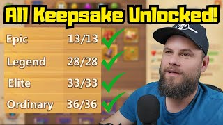 All Keepsake Unlocked  Castle Clash [upl. by Arymahs207]