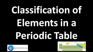 Classification of Elements in a Periodic Table [upl. by Wandy]