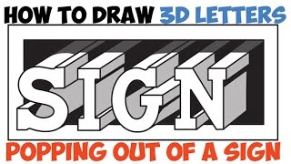 How to Draw Cool Letters for Beginners 3D Letters Easy Step by Step Drawing Tutorial [upl. by Miksen]