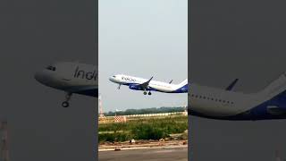 Landing takeoffs aviation airbus plane takeoff indigo airport short [upl. by Ayik]