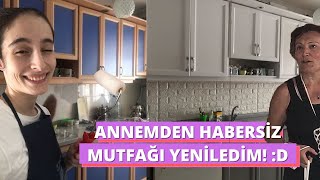 ANNEMDEN GİZLİ MUTFAĞI YENİLEDİM MAHVOLDUM D Mutfak Dolabı Boyama [upl. by Naima]