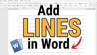 How To Add Lines In Word [upl. by Adriaens]