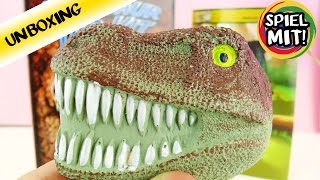 DINOSAURIER AUSGRABEN Set  Kaan wird zum Archälogen Dino Knochen aus riesigem Kopf ausgraben [upl. by Nosnej]