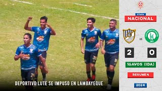 DEPORTIVO LUTE vs DEPORTIVO UCRANIA 20  RESUMEN  16AVOS DE FINAL Etapa Nacional Copa Perú 2024 [upl. by Asilat]