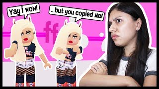 MY BOYFRIEND COPIED MY OUTFIT amp WON 1st PLACE  Roblox Roleplay  Fashion Famous [upl. by Yelsnia994]