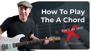 How to Play the A Chord  Guitar for Beginners [upl. by Tullus610]