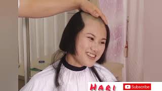 Girl Head shave at home [upl. by Bunni]