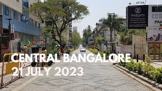 Central Bangalore Karnataka  21 July 2023  Walking Tour 4K [upl. by Iadahs]