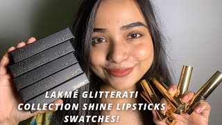 NEW LAUNCH LAKMÉ GLITTERATI SHINE LIPSTICKS SWATCHES lipstickswatches lakme [upl. by Katlaps]