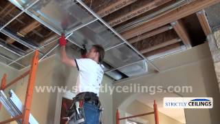 How To Install Drop Ceilings Drop Ceiling Grid Designs [upl. by Nahtnhoj]