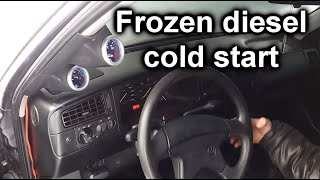 Diesel winter cold start compilation  25C  s3 ep65  Odpalanie diesla na mrozie 25 [upl. by Lajib]