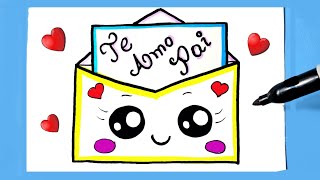 Como desenhar uma Carta fofa para o Dia dos Pais Kawaii ❤ Desenhos Kawaii  Desenhos para Desenhar [upl. by Nollie]