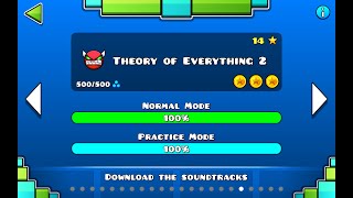 Geometry Dash  Theory of Everything 2 100 All Coins [upl. by Assiron]