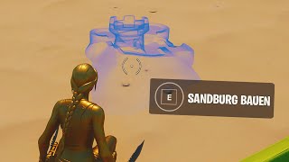 Baue besondere Sandburgen 🔍 Fortnite Epische Aufträge Woche 10  Alle Orte Sandburgen bauen Deutsch [upl. by Llerot]