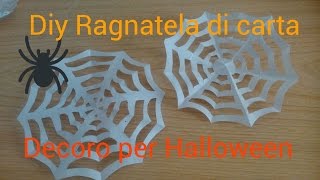 Diy Ragnatela di carta Decoro per Halloween [upl. by Sitto]