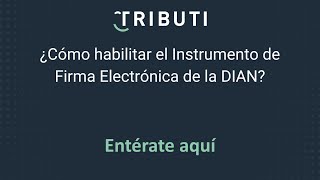 ¿Cómo habilitar el Instrumento de Firma Electrónica de la DIAN [upl. by Llener]