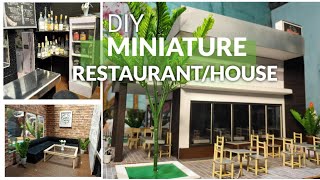 DIY MINIATURE RESTAURANT  HOUSE  Cardboard  Illustration Board  Sintra Board [upl. by Uria560]