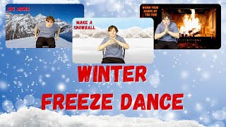 Winter Freeze Dance  Seated Freeze Dance  Movement Break [upl. by Dusen]