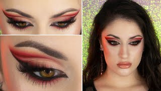 Siren Eyes Red Eyeshadow Tutorial [upl. by Ahcire]