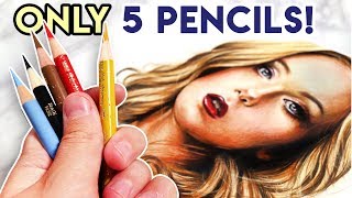 Drawing a Portrait with ONLY 5 Colored Pencils [upl. by Julieta295]