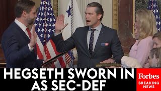 BREAKING NEWS Pete Hegseth Sworn In As Secretary Of Defense By JD Vance [upl. by Rodriguez]