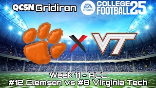 Season 1 Week 11 Clemson vs Virginia Tech  EA Sports College Football 25 [upl. by Artcele]