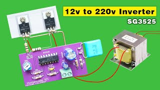 Make a simple inverter from 12v to 220v using SG3525 [upl. by Faus]