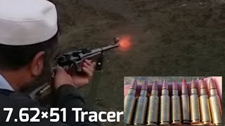 7 62×51mm Nato tracer round firing308 win trace cartridge firing on Range [upl. by Jerrilee]