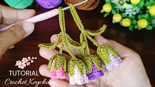 Super easy to make 💯 How to Crochet Keychains‼️Crochet Mini Rose Buds [upl. by Ained]