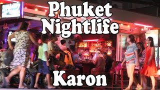 Phuket Nightlife Karon Beach Bars Restaurants Shopping amp Thai Street Food Phuket Thailand [upl. by Bibbye]