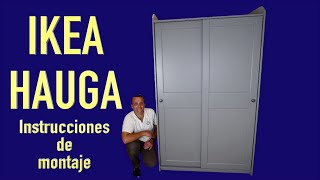 Ikea HAUGA Armario con puertas correderas Instrucciones de montaje [upl. by Adnohr317]