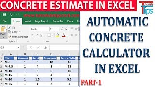 How To Calculate Cement Sand amp Aggregate Quantity in Excel with Different of Mix Design [upl. by Quentin]