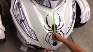 WrapMySpydercom  Bellerdine Spider decal installation tutorial for BRP Canam Spyder [upl. by Xonel25]