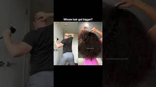 WHOSE HAIR GOT BIGGER 💁‍♀️ hair hairstyle shorts youtubeshorts funny [upl. by Arst]