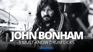 5 MustKnow John Bonham Drum Licks Drum Lesson [upl. by Gundry]