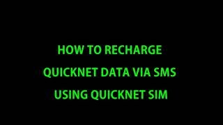 STC RECHARGE QUICKNET DATA VIA TEXT MESSAGE USING DATA SIM [upl. by Arada]